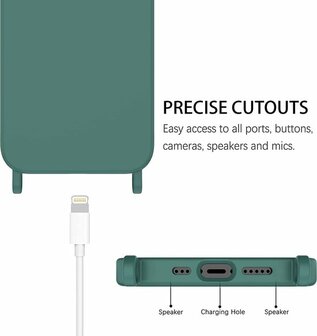 iPhone 14 Pro Groen - TPU Back Cover met Koord