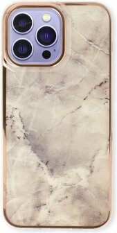 iPhone 14 Pro - Marmer Back Cover - Steen