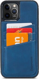 iPhone 13 Pro Max - Back Cover met Kaarthouder - Navy Blue
