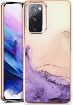 Samsung S20 FE - Marmer Back Cover - Paars