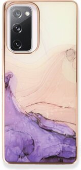 Samsung S20 FE - Marmer Back Cover - Paars