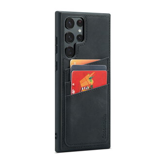 Samsung S24 Ultra - Back Cover met Kaarthouder - Charcoal Gray