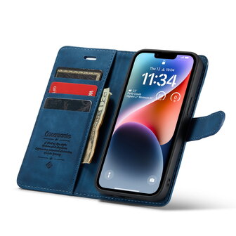 iPhone 15 Plus Navy Blue- 2 in 1 Book Case