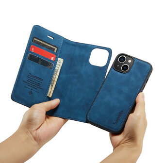 iPhone 15 Plus Navy Blue- 2 in 1 Book Case