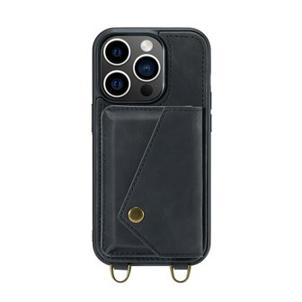 iPhone 14 Pro Charcoal Gray - Back Cover met Koord