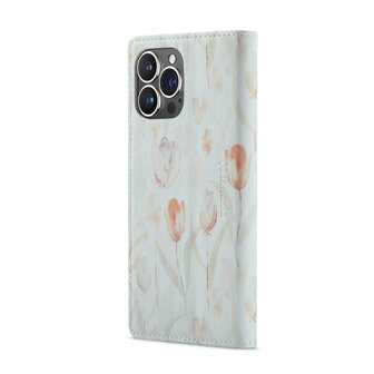 iPhone 14 Pro met Tulpen Print - Book Case
