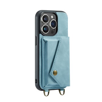 iPhone 14 Pro Aqua Blue - Back Cover met Koord
