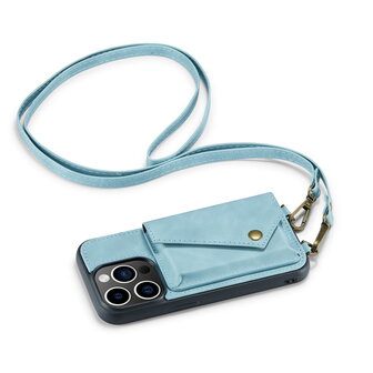iPhone 14 Pro Aqua Blue - Back Cover met Koord