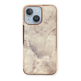 iPhone 15 Plus - Marmer Back Cover - Steen