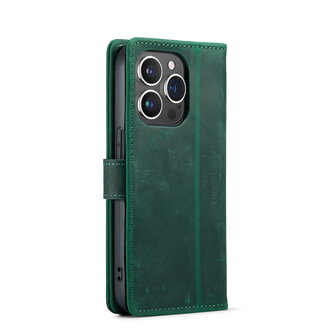 iPhone 14 Pro Groen - Lederen Book Case