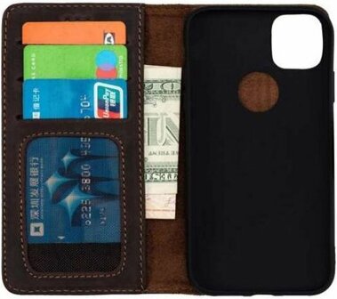iPhone 11 Pro Donker Bruin - Lederen Book Case