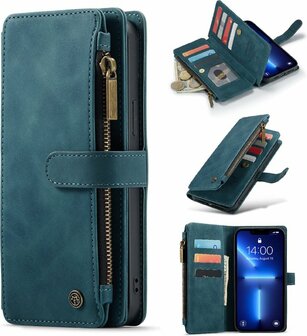 iPhone 13 Pro Emerald Green - Book Case met Rits