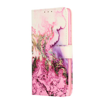 Samsung M23 met Marmer Paars Print  - Book Case