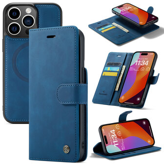 iPhone 15 Plus Navy Blue- 2 in 1 MagSafe Book Case