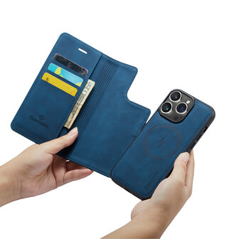 iPhone 15 Plus Navy Blue- 2 in 1 MagSafe Book Case
