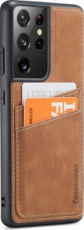 Samsung S21 Ultra - Back Cover met Kaarthouder - Sienna Brown