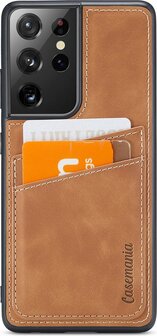 Samsung S21 Ultra - Back Cover met Kaarthouder - Sienna Brown