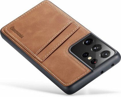 Samsung S21 Ultra - Back Cover met Kaarthouder - Sienna Brown