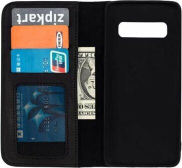 Samsung S10 Plus Zwart - Lederen Book Case