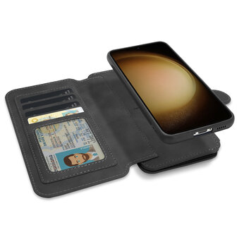Samsung S23 Charcoal Gray - 2 in 1 Book Case met Rits