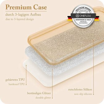 Samsung S22 Plus - Glitter Back Cover - Goud