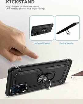 Samsung S20 Plus - Armor met Kickstand Ring - Zwart