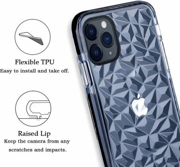iPhone 11 Pro Max - Crystal Back Cover - Zwart