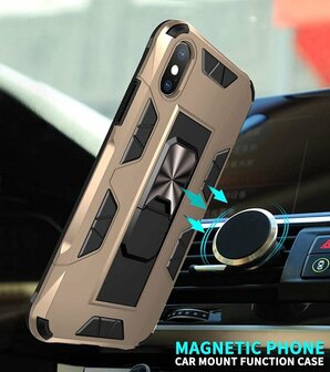 iPhone XS Max Goud - Magnetic Kickstand Armor Case