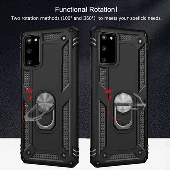 Samsung S20 - Armor met Kickstand Ring - Zwart