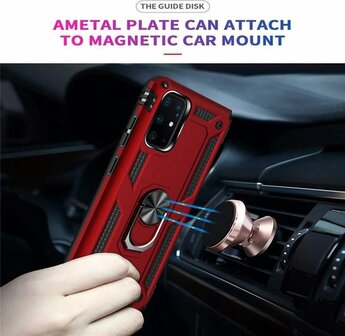 Samsung S20 Plus - Armor met Kickstand Ring - Rood
