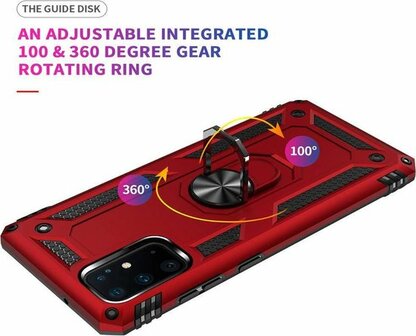 Samsung S20 Plus - Armor met Kickstand Ring - Rood