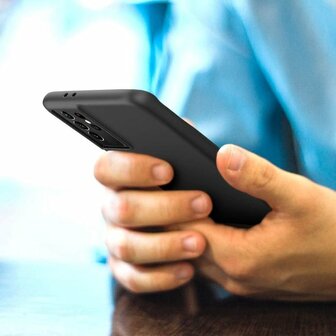 Samsung S21 Ultra - Siliconen Back Cover - Zwart