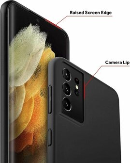 Samsung S21 Ultra - Siliconen Back Cover - Zwart