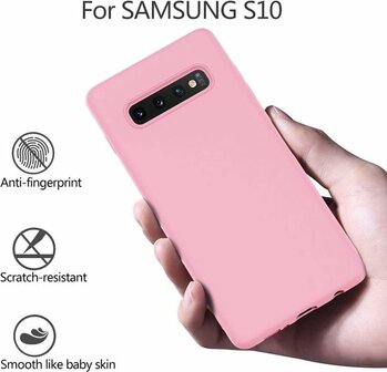 Samsung S10 - Siliconen Back Cover - Roze