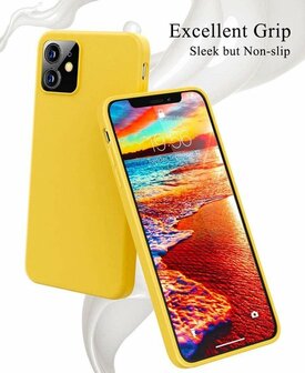 iPhone 12 Mini - Siliconen Back Cover - Geel