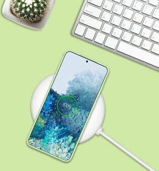 Samsung S20 Plus - Siliconen Back Cover - Licht Groen