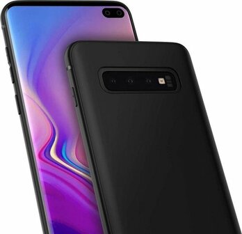 Samsung S10 Plus - Siliconen Back Cover - Zwart