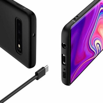 Samsung S10 Plus - Siliconen Back Cover - Zwart