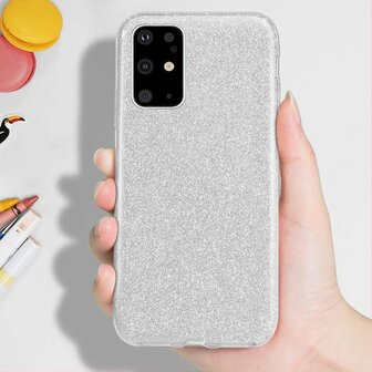 Samsung S20 Plus - Siliconen - Glitter Back Cover - Zilver