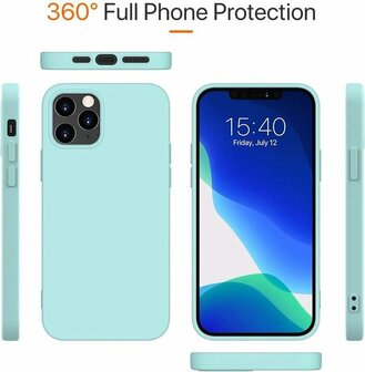 iPhone 12 Pro Max - Siliconen Back Cover - Turquoise