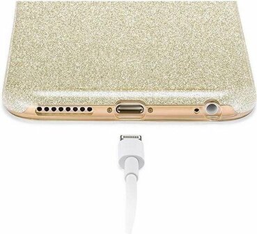 iPhone XR - Glitter Back Cover - Zwart