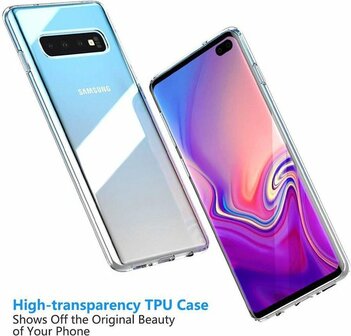 Samsung S10 Plus - Siliconen Back Cover - Transparant