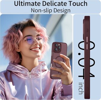 iPhone 16 Pro - Matte MagSafe Armor Back Cover - Bordeaux