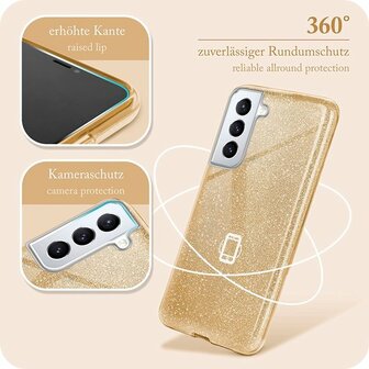 Samsung S23 Plus - Glitter Back Cover - Goud