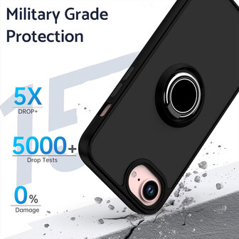 iPhone 16e - Matte Kickstand Armor - Zwart