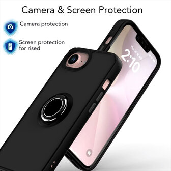 iPhone 16e - Matte Kickstand Armor - Zwart
