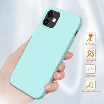 iPhone 12 Mini - Siliconen Back Cover - Turquoise