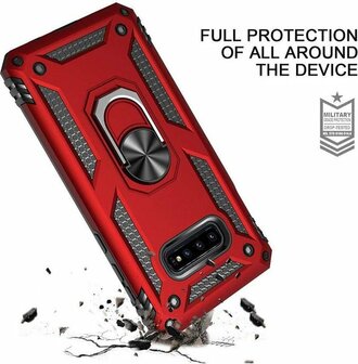 Samsung S10 Plus - Armor met Kickstand Ring - Rood