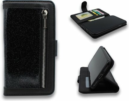 iPhone XS Max - Rits Book Case - Zwart