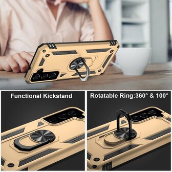 Samsung S22 Goud - Armor met Kickstand Ring